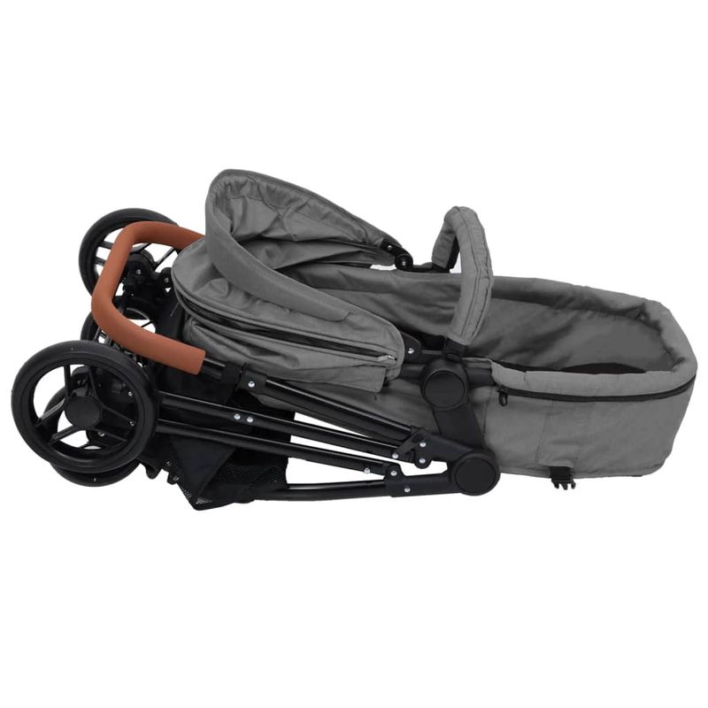 Jucarii, Copii si Bebe - Carucioare si articole de transport - Carucioare - Carucioare standard - Carucior pentru copii 3-in-1, gri deschis si negru, otel - Infinity.ro