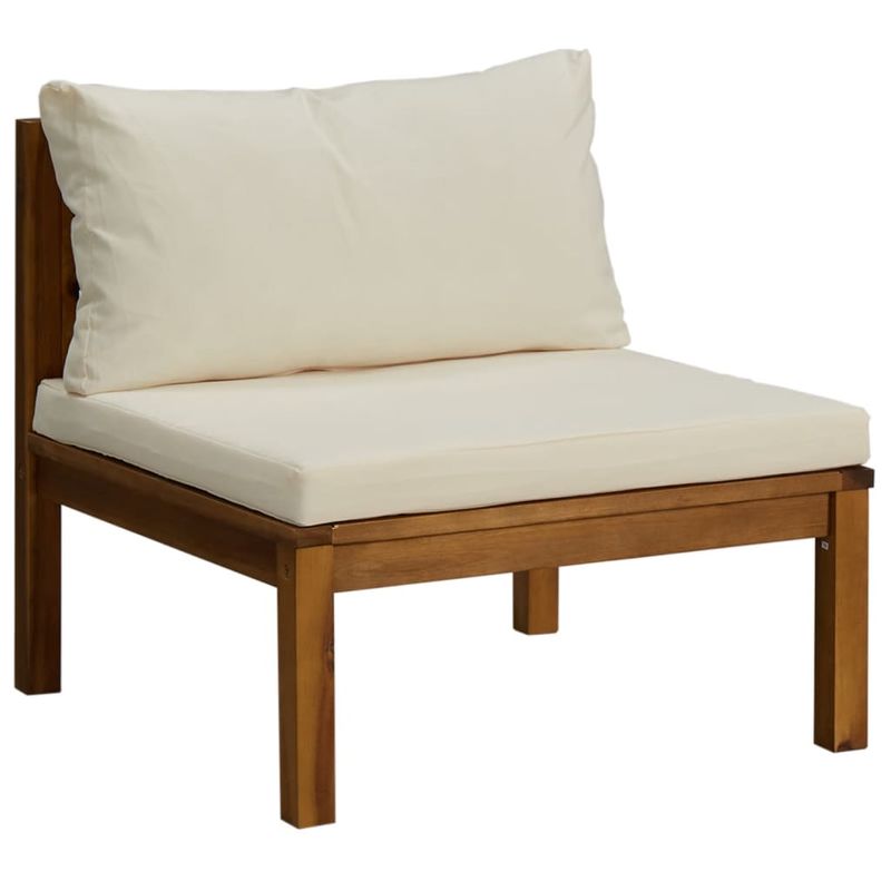 Casa si Gradina - Gradina si terasa - Mobilier exterior - Seturi mobila gradina - Set mobilier gradina cu perne crem, 4 piese, lemn masiv acacia - Infinity.ro