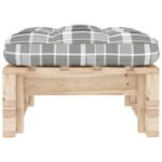 Casa si Gradina - Gradina si terasa - Mobilier exterior - Canapele si fotolii gradina - Otoman de gradina din paleti, lemn de pin tratat, model gri carouri, model taburet - Infinity.ro