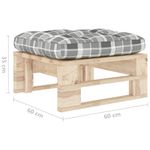 Casa si Gradina - Gradina si terasa - Mobilier exterior - Canapele si fotolii gradina - Otoman de gradina din paleti, lemn de pin tratat, model gri carouri, model taburet - Infinity.ro