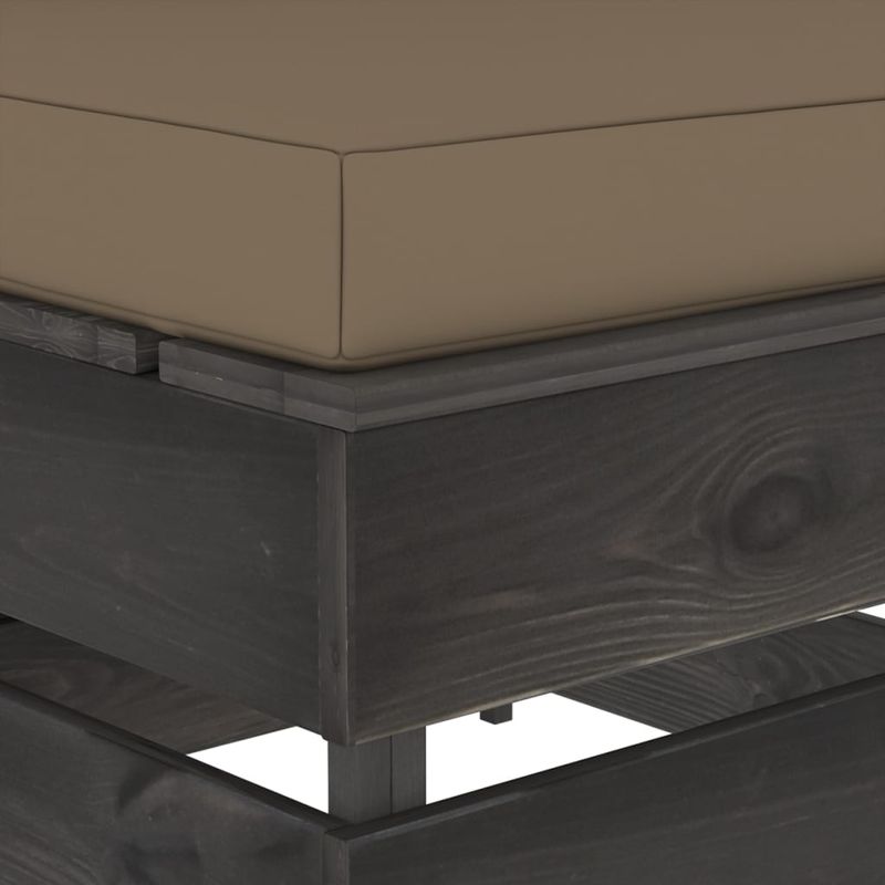 Casa si Gradina - Gradina si terasa - Mobilier exterior - Canapele si fotolii gradina - Canapea de colt modulara cu perne, lemn impregnat, gri taupe și gri, model canapea de mijloc - Infinity.ro