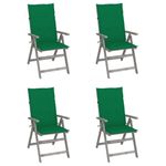 Casa si Gradina - Gradina si terasa - Mobilier exterior - Scaune si sezlonguri gradina - Scaune gradina rabatabile cu perne, 4 buc., lemn masiv acacia - Infinity.ro