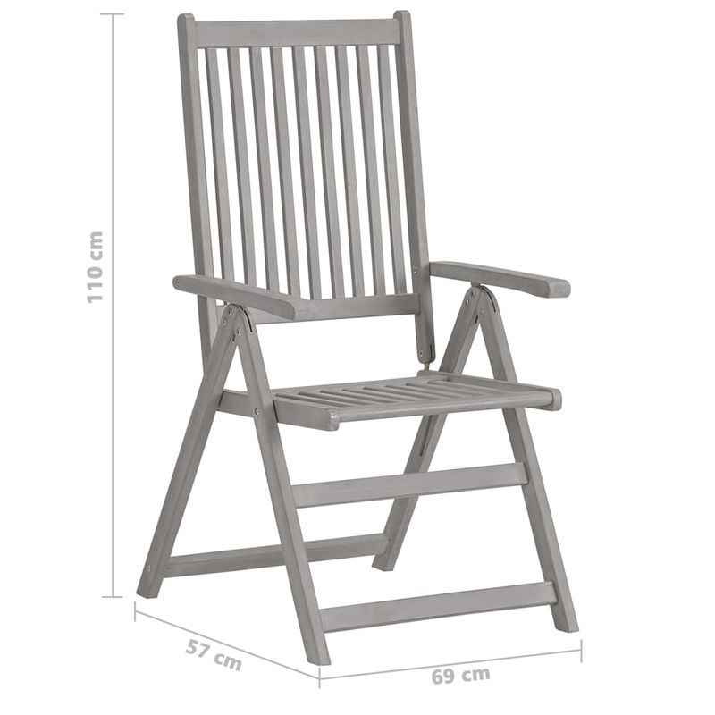 Casa si Gradina - Gradina si terasa - Mobilier exterior - Scaune si sezlonguri gradina - Scaune gradina rabatabile cu perne, 4 buc., lemn masiv acacia - Infinity.ro