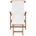 Casa si Gradina - Gradina si terasa - Mobilier exterior - Scaune si sezlonguri gradina - Sezlong cu perna, alb crem, lemn masiv de tec - Infinity.ro