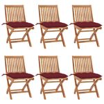 Casa si Gradina - Gradina si terasa - Mobilier exterior - Scaune si sezlonguri gradina - Scaune de gradina cu perne , 6 buc, lemn masiv tec - Infinity.ro