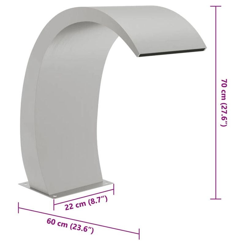 Casa si Gradina - Gradina si terasa - Decoratiuni exterior - Ornamente gradina - Fantana de piscina cu LED, 22x60x70 cm, otel inoxidabil 304, model cu led-uri - Infinity.ro
