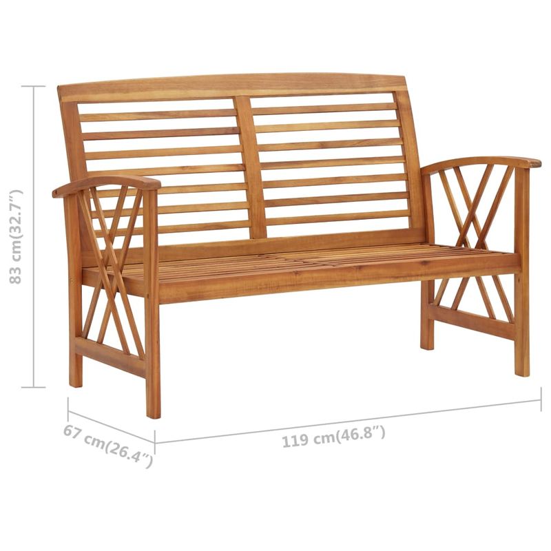 Casa si Gradina - Gradina si terasa - Mobilier exterior - Bancute de gradina - Banca de gradina, 119 cm, lemn masiv de acacia - Infinity.ro
