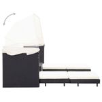 Casa si Gradina - Gradina si terasa - Mobilier exterior - Canapele si fotolii gradina - Canapea extensibila cu 3 locuri, cu acoperis, negru, poliratan - Infinity.ro