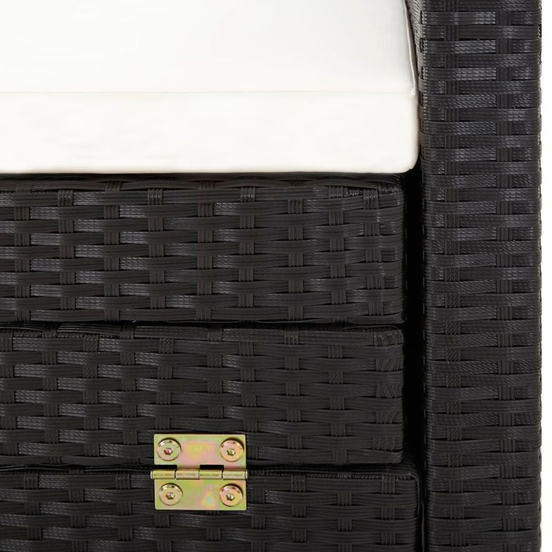 Casa si Gradina - Gradina si terasa - Mobilier exterior - Canapele si fotolii gradina - Canapea extensibila cu 3 locuri, cu acoperis, negru, poliratan - Infinity.ro