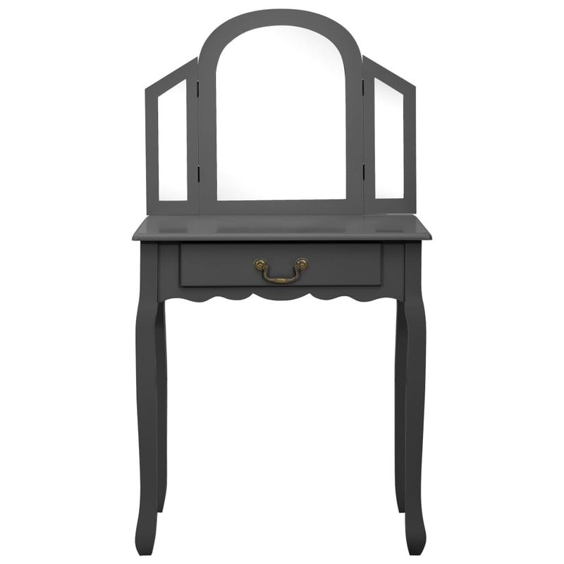 Casa si Gradina - Mobilier - Comode si corpuri - Masute de toaleta - Masa toaleta cu taburet, gri, 65x36x128 cm, lemn paulownia, MDF - Infinity.ro