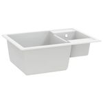 Casa si Gradina/Sanitare/Chiuveta bucatarie si accesorii/Chiuvete bucatarie - Chiuveta de bucatarie dubla cu orificiu de preaplin alb granit - Infinity.ro