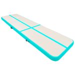 Sport si Outdoor - Fitness - Accesorii fitness - Saltele fitness - Saltea gimnastica gonflabila cu pompa verde 600x100x20 cm PVC - Infinity.ro