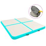 Sport si Outdoor - Fitness - Accesorii fitness - Saltele fitness - Saltea gimnastica gonflabila cu pompa verde 200x200x10 cm PVC - Infinity.ro