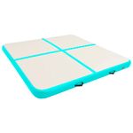 Sport si Outdoor - Fitness - Accesorii fitness - Saltele fitness - Saltea gimnastica gonflabila cu pompa verde 200x200x10 cm PVC - Infinity.ro