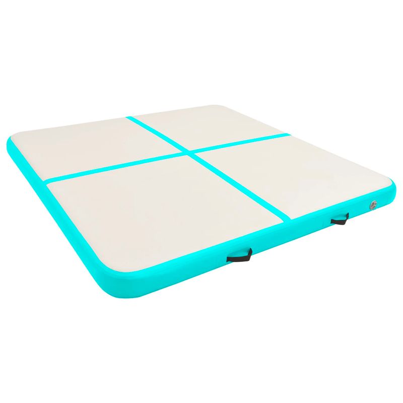Sport si Outdoor - Fitness - Accesorii fitness - Saltele fitness - Saltea gimnastica gonflabila cu pompa verde 200x200x10 cm PVC - Infinity.ro