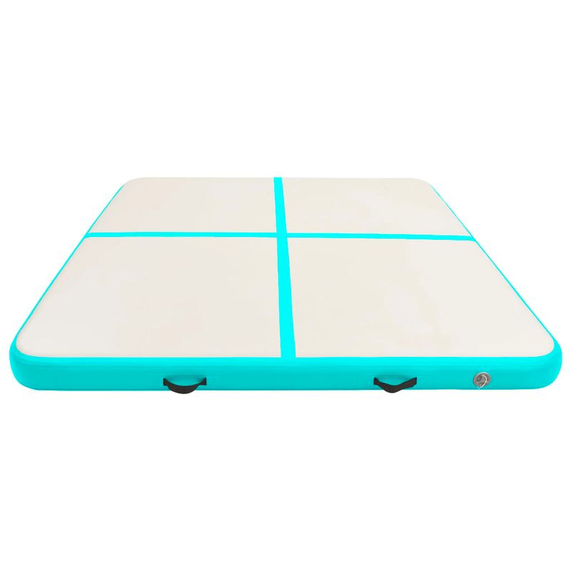 Sport si Outdoor - Fitness - Accesorii fitness - Saltele fitness - Saltea gimnastica gonflabila cu pompa verde 200x200x10 cm PVC - Infinity.ro
