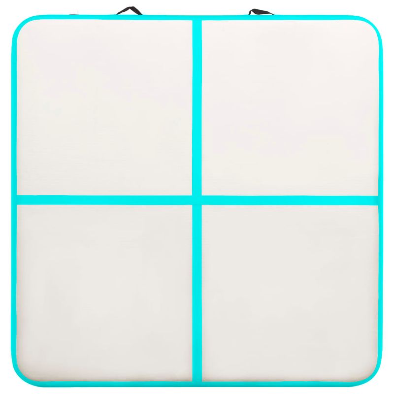 Sport si Outdoor - Fitness - Accesorii fitness - Saltele fitness - Saltea gimnastica gonflabila cu pompa verde 200x200x10 cm PVC - Infinity.ro