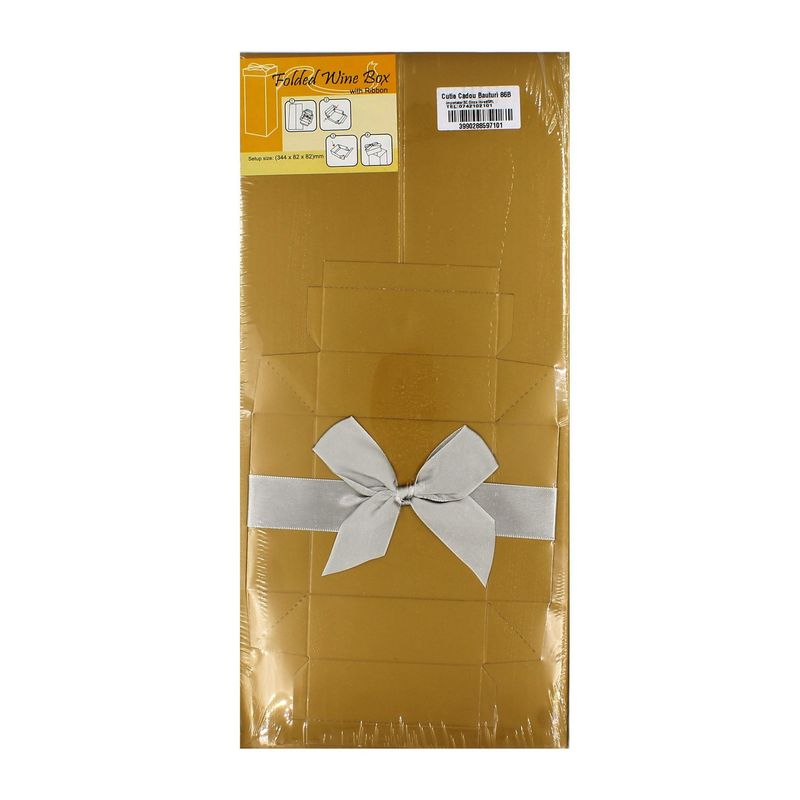 Carti si Birotica - Birotica - Articole ambalare - Cutie pliata bauturi auriu 34x8x8 cm - Infinity.ro