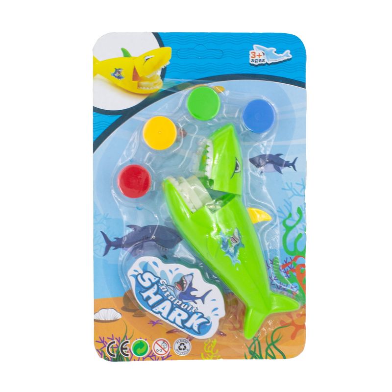 Jucarii, Copii si Bebe - Jucarii si jocuri - Jucarii & jocuri educative - Jucarii interactive - Jucarie catapulta rechin verde lansator fise - Infinity.ro