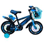 Sport si Outdoor - Ciclism - Biciclete pentru copii - Bicicleta Go Kart 888,12 inch, pentru copii, 2-4 ani, roti  ajutatoare , suport si bidon apa, cosulet,albastru - Infinity.ro