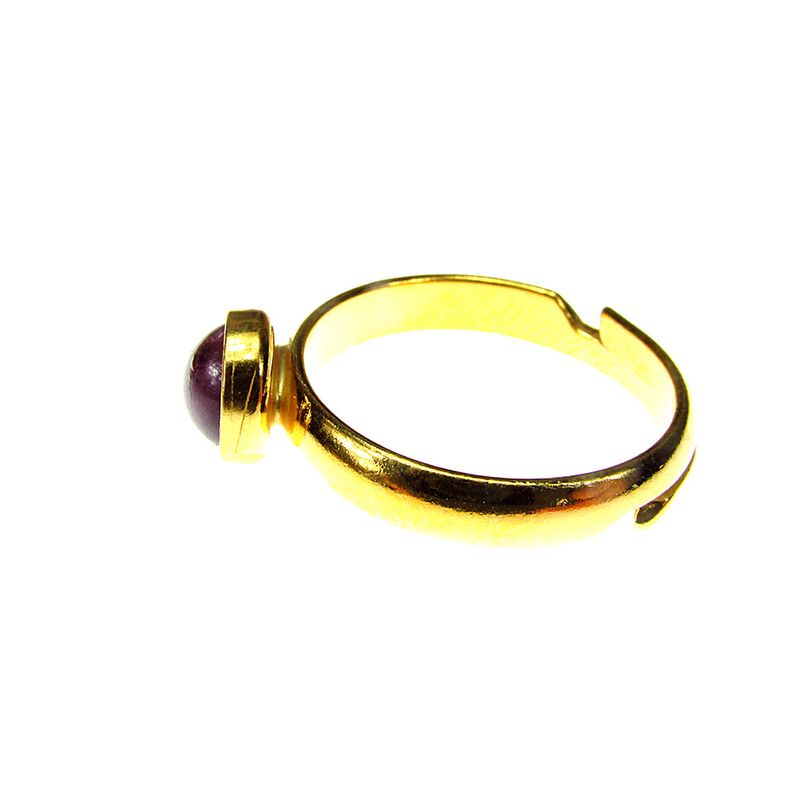 Fashion, accesorii si bijuterii - Femei - Bijuterii femei - Inele femei - Inel reglabil argint placat cu aur ametist natural 6 MM - Infinity.ro