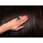 Fashion, accesorii si bijuterii - Femei - Bijuterii femei - Inele femei - Inel reglabil statement masiv cu agat negru natural 4A - Infinity.ro