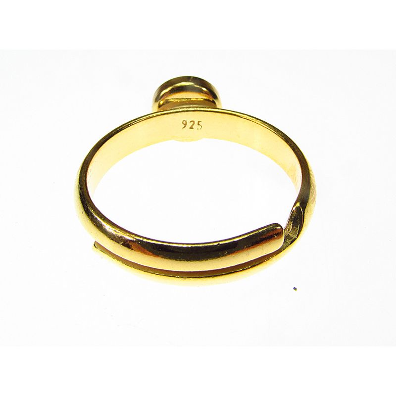 Fashion, accesorii si bijuterii - Femei - Bijuterii femei - Inele femei - Inel reglabil argint placat cu aur ametist natural 6 MM - Infinity.ro