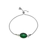 Fashion, accesorii si bijuterii - Femei - Bijuterii femei - Bratari femei - Bratara argint reglabila cu agat verde 14x10 MM - Infinity.ro