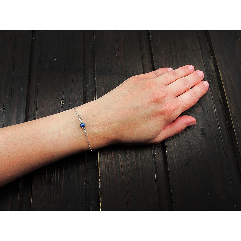 Fashion, accesorii si bijuterii - Femei - Bijuterii femei - Bratari femei - Bratara argint cu Kianit natural 6 MM - Infinity.ro