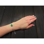 Fashion, accesorii si bijuterii - Femei - Bijuterii femei - Bratari femei - Bratara argint reglabila cu agat verde 14x10 MM - Infinity.ro
