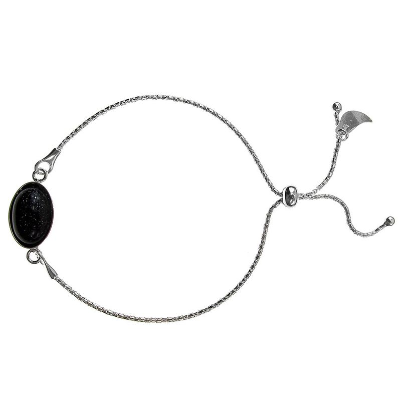 Fashion, accesorii si bijuterii - Femei - Bijuterii femei - Bratari femei - Bratara argint reglabila cu Piatra Soarelui albastra 14x10 MM - Infinity.ro