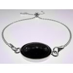 Fashion, accesorii si bijuterii - Femei - Bijuterii femei - Bratari femei - Bratara argint reglabila cu Piatra Soarelui albastra 14x10 MM - Infinity.ro