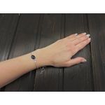 Fashion, accesorii si bijuterii - Femei - Bijuterii femei - Bratari femei - Bratara argint reglabila cu Piatra Soarelui albastra 14x10 MM - Infinity.ro