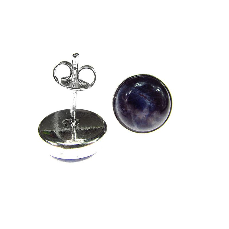 Fashion, accesorii si bijuterii - Femei - Bijuterii femei - Cercei femei - Cercei argint cu sodalit albastru natural 10 MM - Infinity.ro