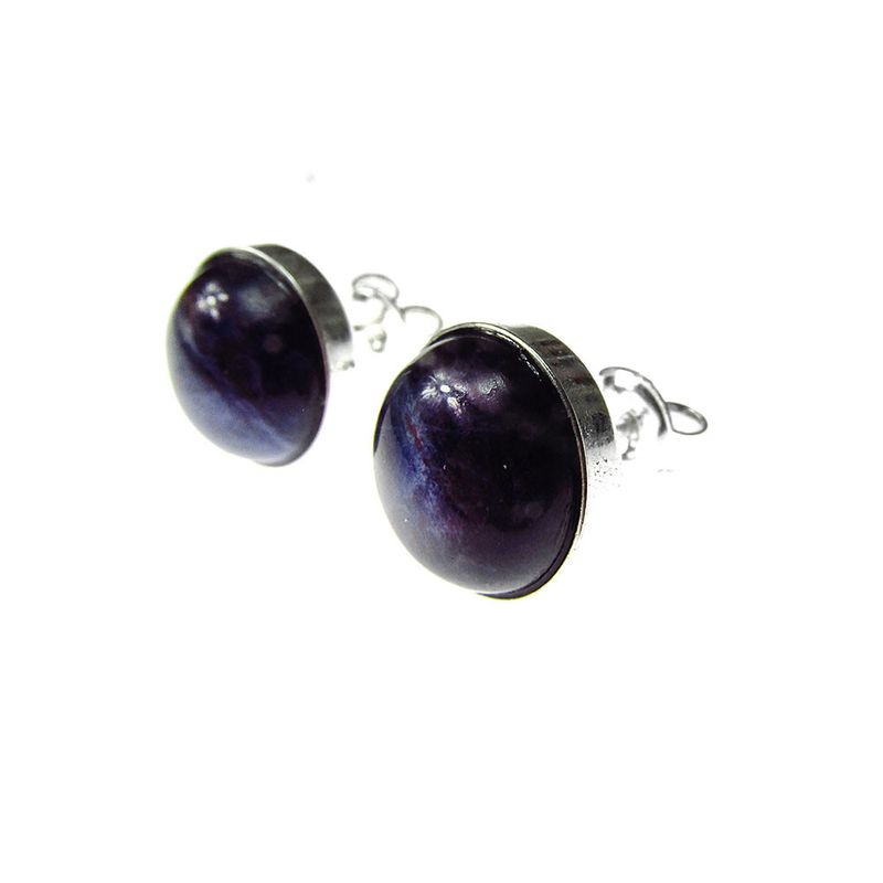 Fashion, accesorii si bijuterii - Femei - Bijuterii femei - Cercei femei - Cercei argint cu sodalit albastru natural 10 MM - Infinity.ro