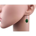 Fashion, accesorii si bijuterii - Femei - Bijuterii femei - Cercei femei - Set argint cu agate verzi 14x10 MM si lantisor inclus - Infinity.ro