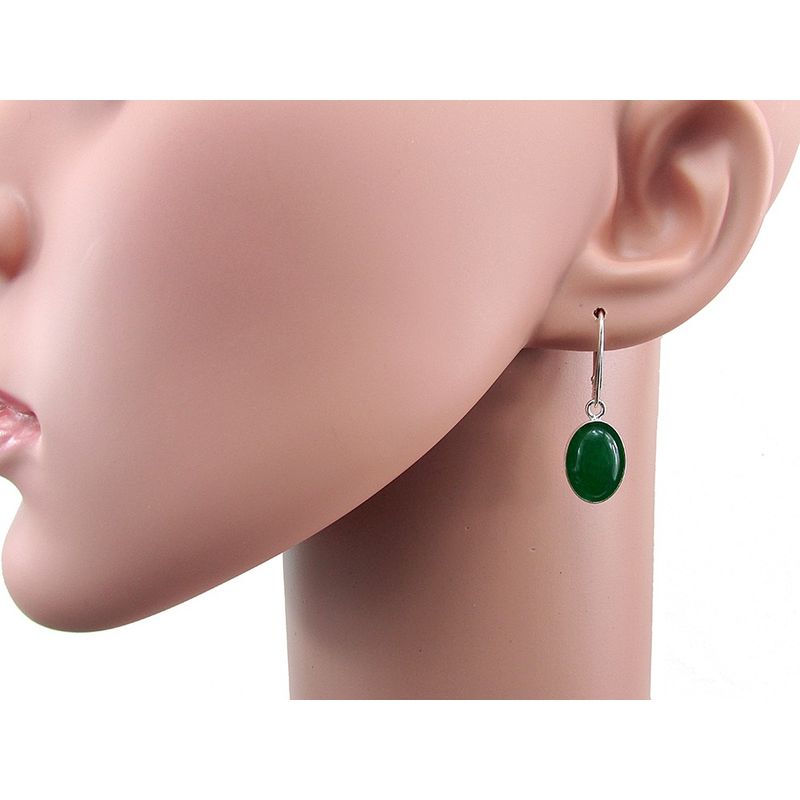 Fashion, accesorii si bijuterii - Femei - Bijuterii femei - Cercei femei - Set argint cu agate verzi 14x10 MM si lantisor inclus - Infinity.ro