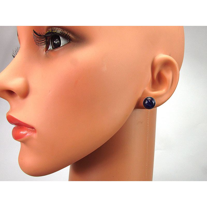 Fashion, accesorii si bijuterii - Femei - Bijuterii femei - Cercei femei - Cercei argint cu sodalit albastru natural 10 MM - Infinity.ro
