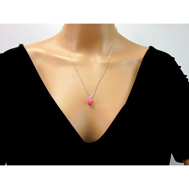 Fashion, accesorii si bijuterii - Femei - Bijuterii femei - Pandantive femei - Pandantiv argint cu jad roz natural10 MM - Infinity.ro