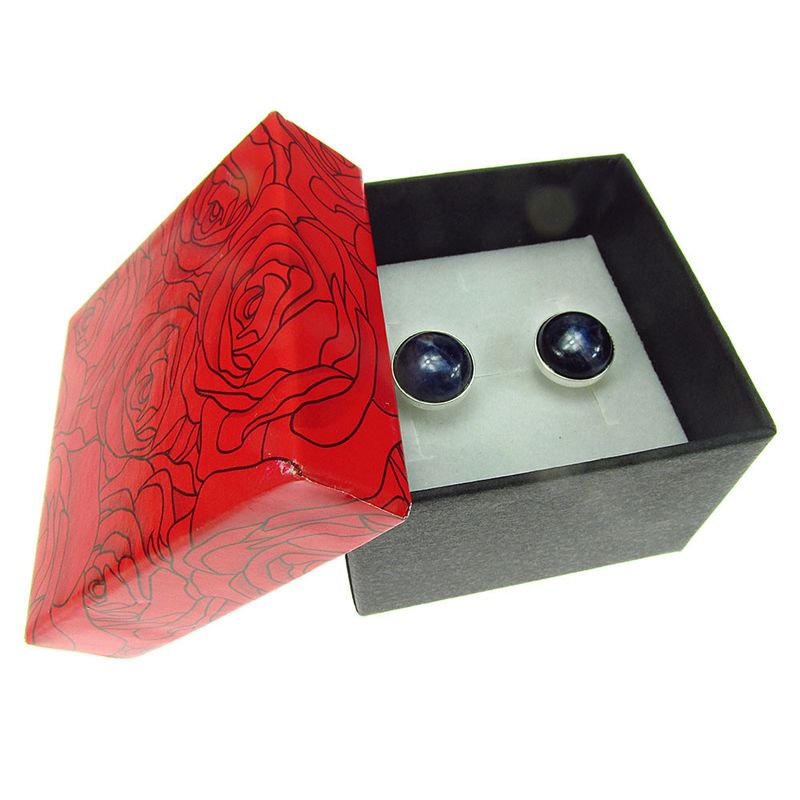 Fashion, accesorii si bijuterii - Femei - Bijuterii femei - Cercei femei - Cercei argint cu sodalit albastru natural 10 MM - Infinity.ro