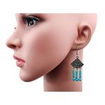 Fashion, accesorii si bijuterii - Femei - Bijuterii femei - Cercei femei - Cercei candelabru Bali cu turcoaze - Infinity.ro