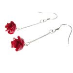 Fashion, accesorii si bijuterii - Femei - Bijuterii femei - Cercei femei - Cercei argint lantisor cu trandafir coral pasta - Infinity.ro