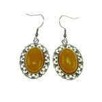 Fashion, accesorii si bijuterii - Femei - Bijuterii femei - Cercei femei - Cercei candelabru filigran cu jad galben - Infinity.ro