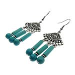 Fashion, accesorii si bijuterii - Femei - Bijuterii femei - Cercei femei - Cercei candelabru Bali cu turcoaze - Infinity.ro