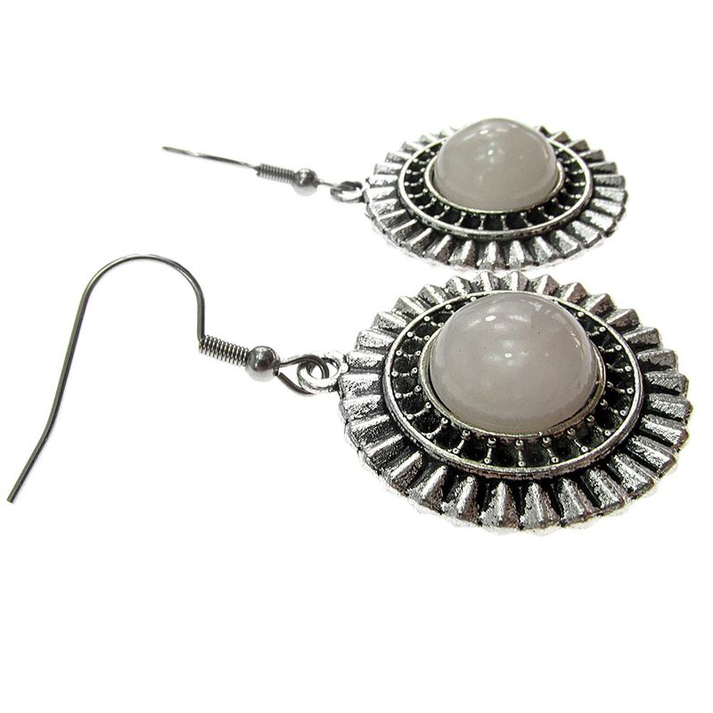 Fashion, accesorii si bijuterii - Femei - Bijuterii femei - Cercei femei - Cercei candelabru model raze cu cuart roz natural - Infinity.ro