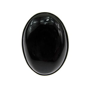 Inel argint reglabil masiv cu agat negru 25x18 MM