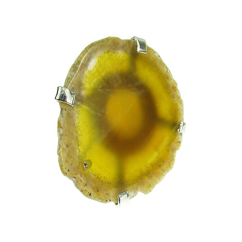 Fashion, accesorii si bijuterii - Femei - Bijuterii femei - Inele femei - Inel reglabil statement masiv cu agata galbena naturala F - Infinity.ro