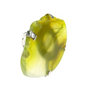 Inel reglabil statement masiv cu agat galben 11A