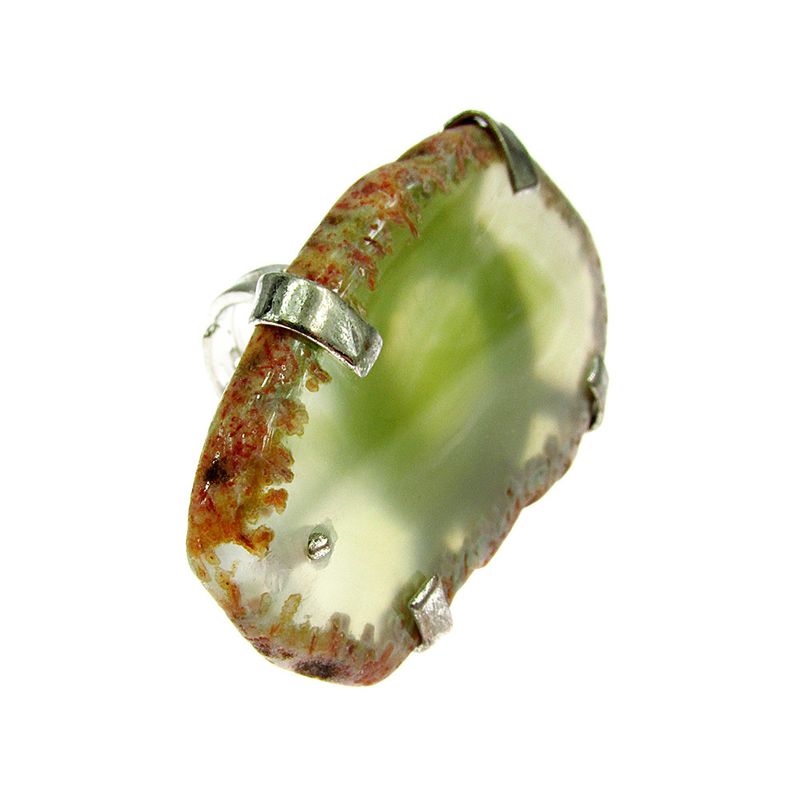 Fashion, accesorii si bijuterii - Femei - Bijuterii femei - Inele femei - Inel reglabil statement masiv cu agat galben-vernil 15A - Infinity.ro