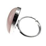 Fashion, accesorii si bijuterii - Femei - Bijuterii femei - Inele femei - Inel argint reglabil masiv cu cuart roz 25x18 MM - Infinity.ro